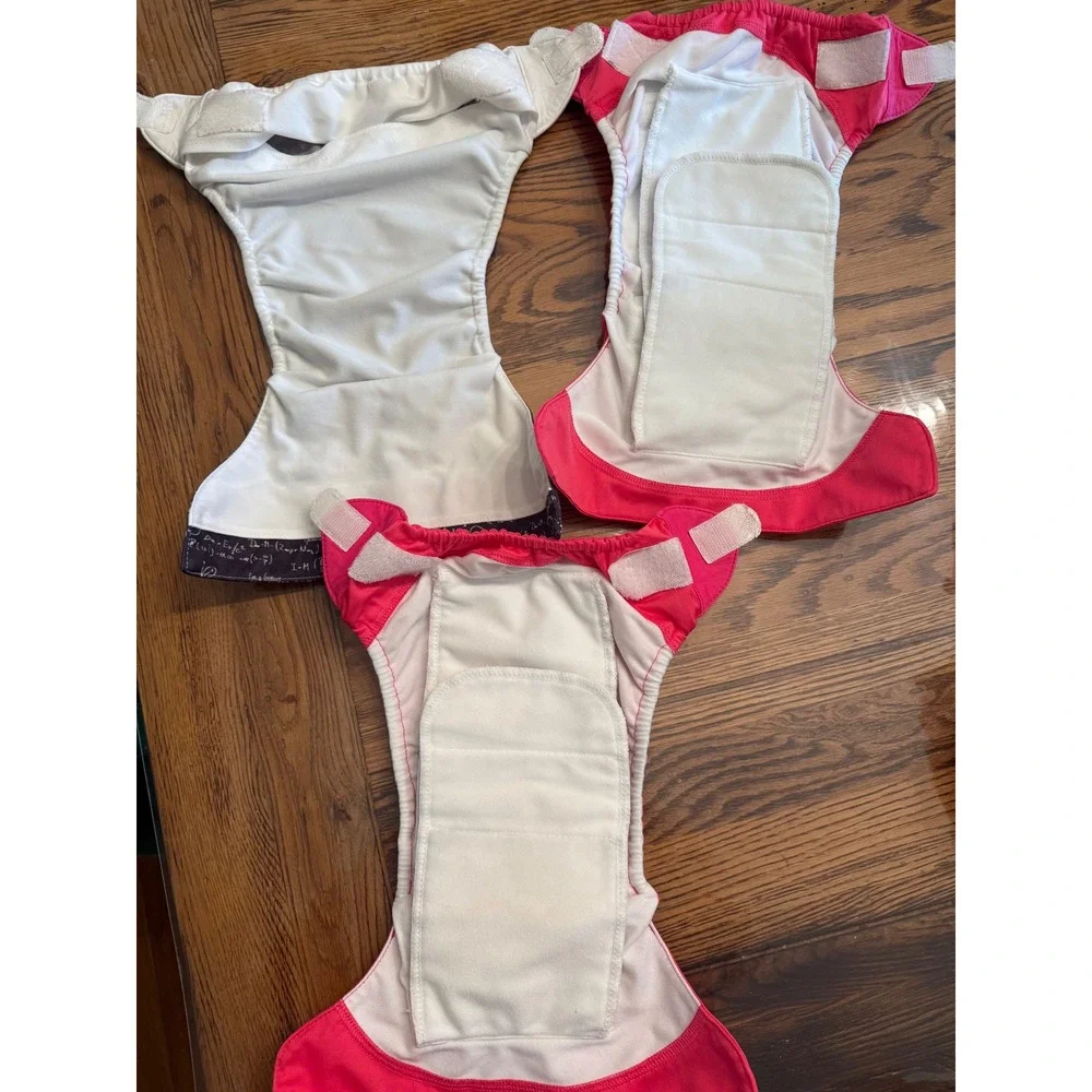 Bumgenius Cloth Diaper Bundle Kids One Size Pink Black Hook Loop 3pc Set